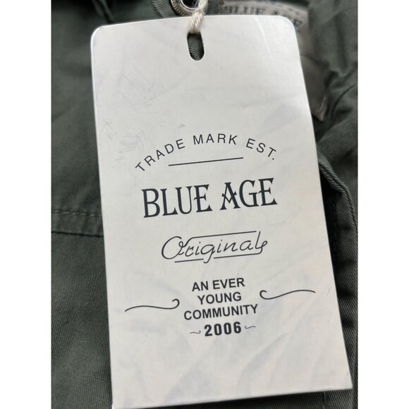 Blue Age Womens Medium Olive Green Utility Parka Jacket Hooded Cotton Military - Picture 9 of 11